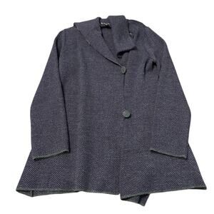 Alpaca WaWa Women’s Baby Alpaca Purple Gray Button Up Cardigan Jacket Small